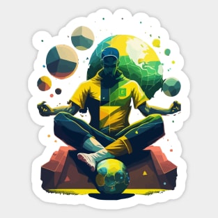 Brazil Soccer Meditating Magic Artwork Sticker